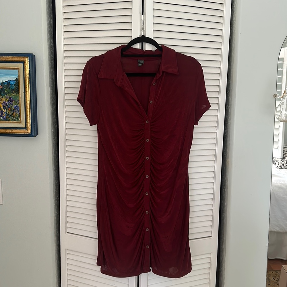 Wild fable burgundy polo dress button down